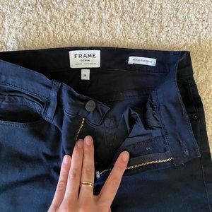 FRAME denim black Ali high rise skinny jeans